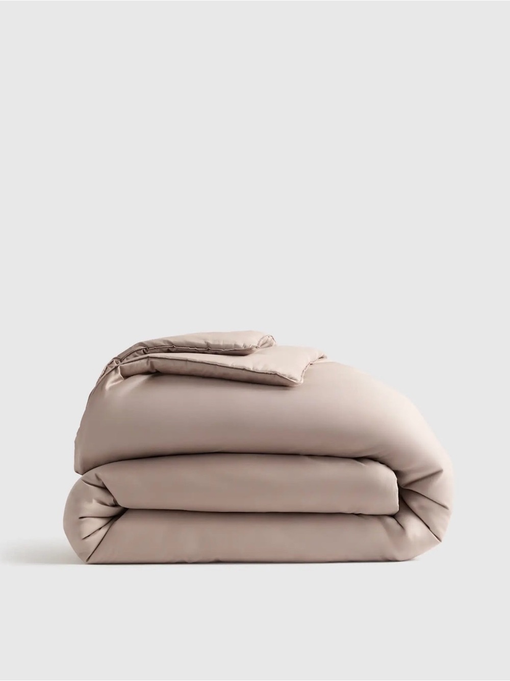 Quince Organic Cotton Sateen Comforter in Stone Full/Queen